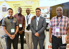 At their booth of Krystal these gentlemen were busy discussing some business. From left to right: Joseph Rwanda (Krystal), Marvin Anindo (Honeywell), Polycarp Nyakoi (Krystal), Shamir Jaffer (Honeywell) and Mjomba Juma (Monstera Cargo).